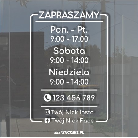 Godziny Otwarcia Zapraszamy