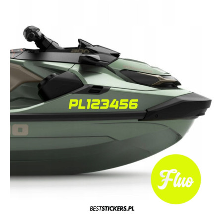 Numer Rejestracyjny Rejestracja na Skuter Wodny Fluo