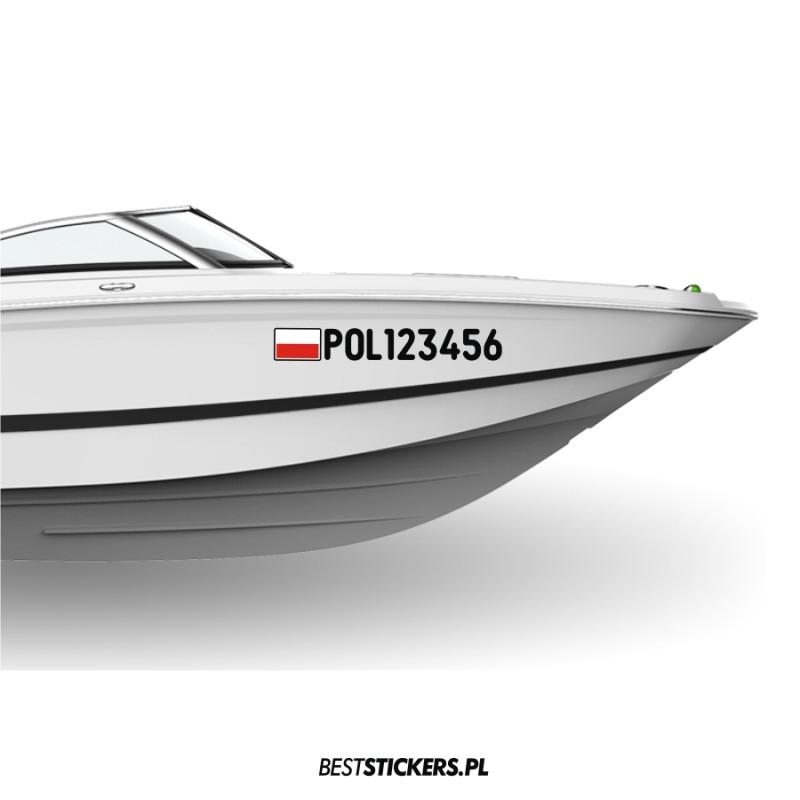 Numer Rejestracyjny Rejestracja + Flaga na Łódź Łódkę Jacht Motorówkę