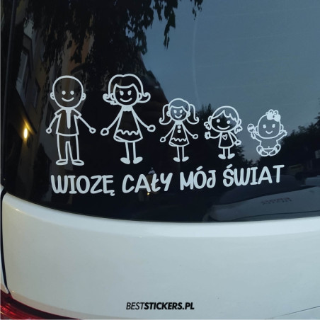 Rodzina Rodzinka Dzieci w Aucie na Zamówienie Wzory Wiozę Cały Mój Świat